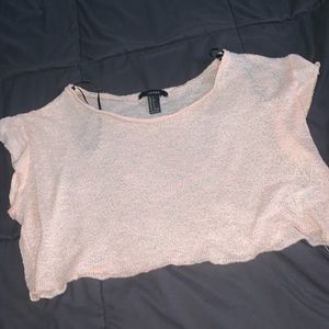 Pink see-through crop top